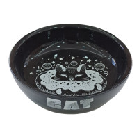 Seramik Yuvarlak Mama Kabı Siyah- 250 ml