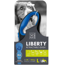 10824299 M-Pets Liberty Otomatik Gezdirme Şerit 8mt/Blue (L)